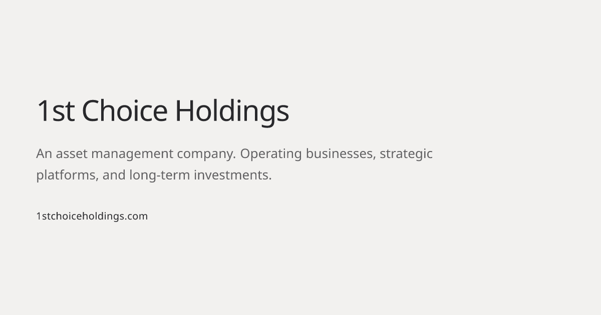 1ST CHOICE HOLDINGS logo