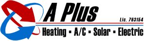 A PLUS HEATING AND AIR CONDITIONING logo