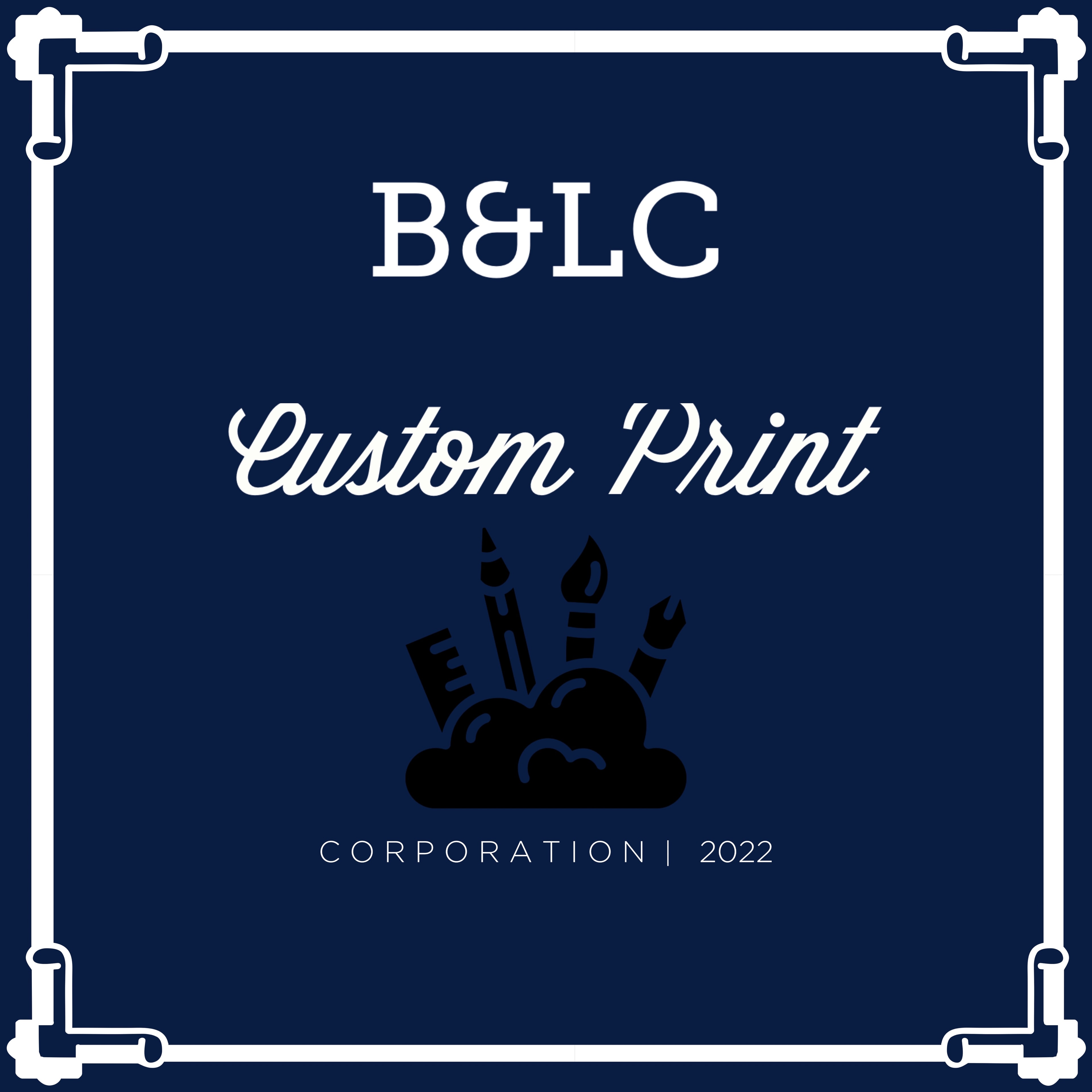 B&LC CUSTOM PRINT logo