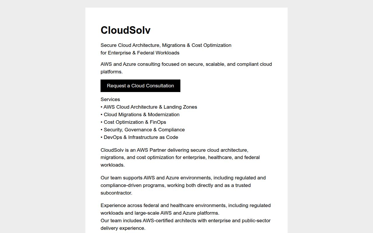 CLOUDSOLV LLC logo